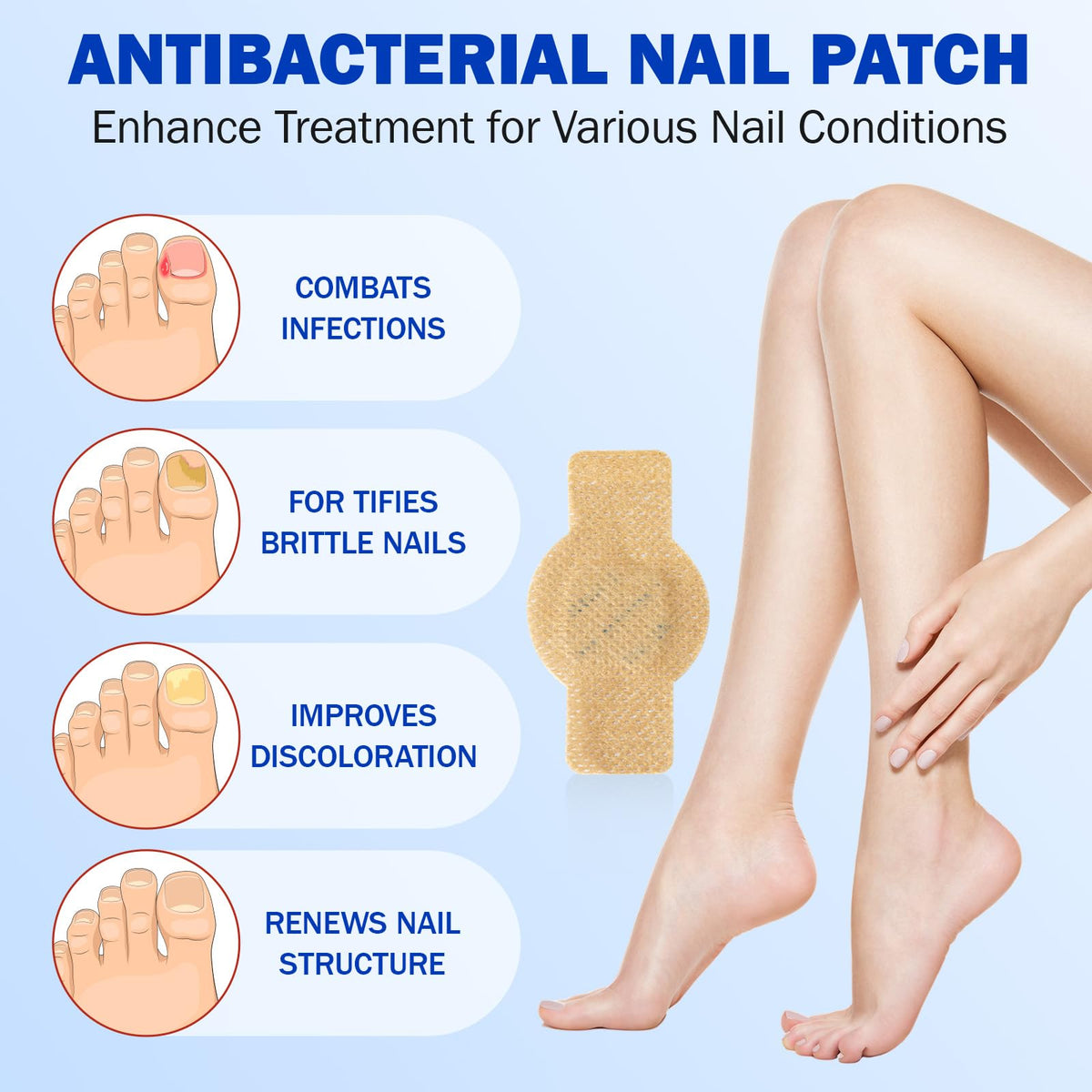 LTQXGT Nail Repair Patches on clean nails