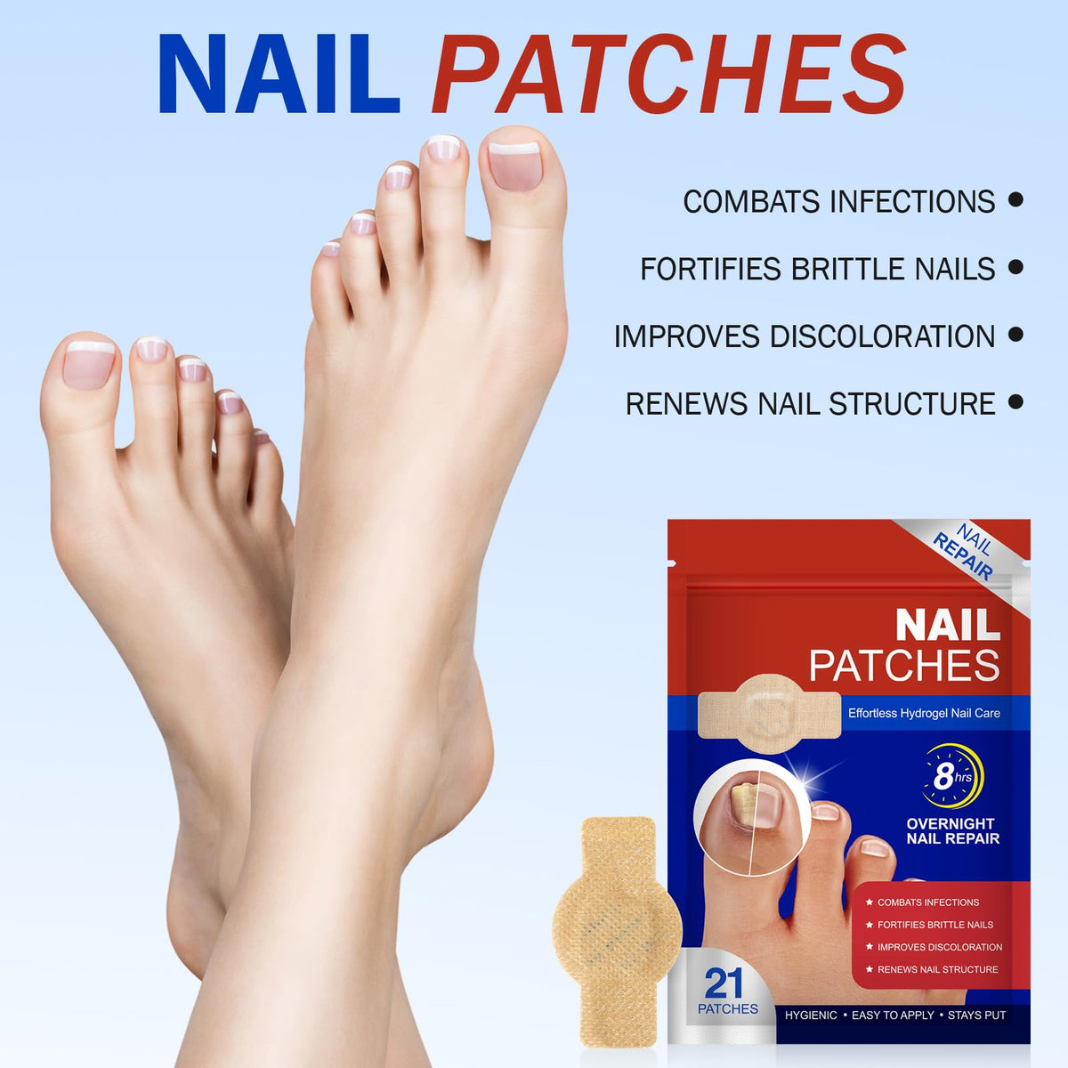 LTQXGT Toenail Care Patches in compact travel-friendly packaging