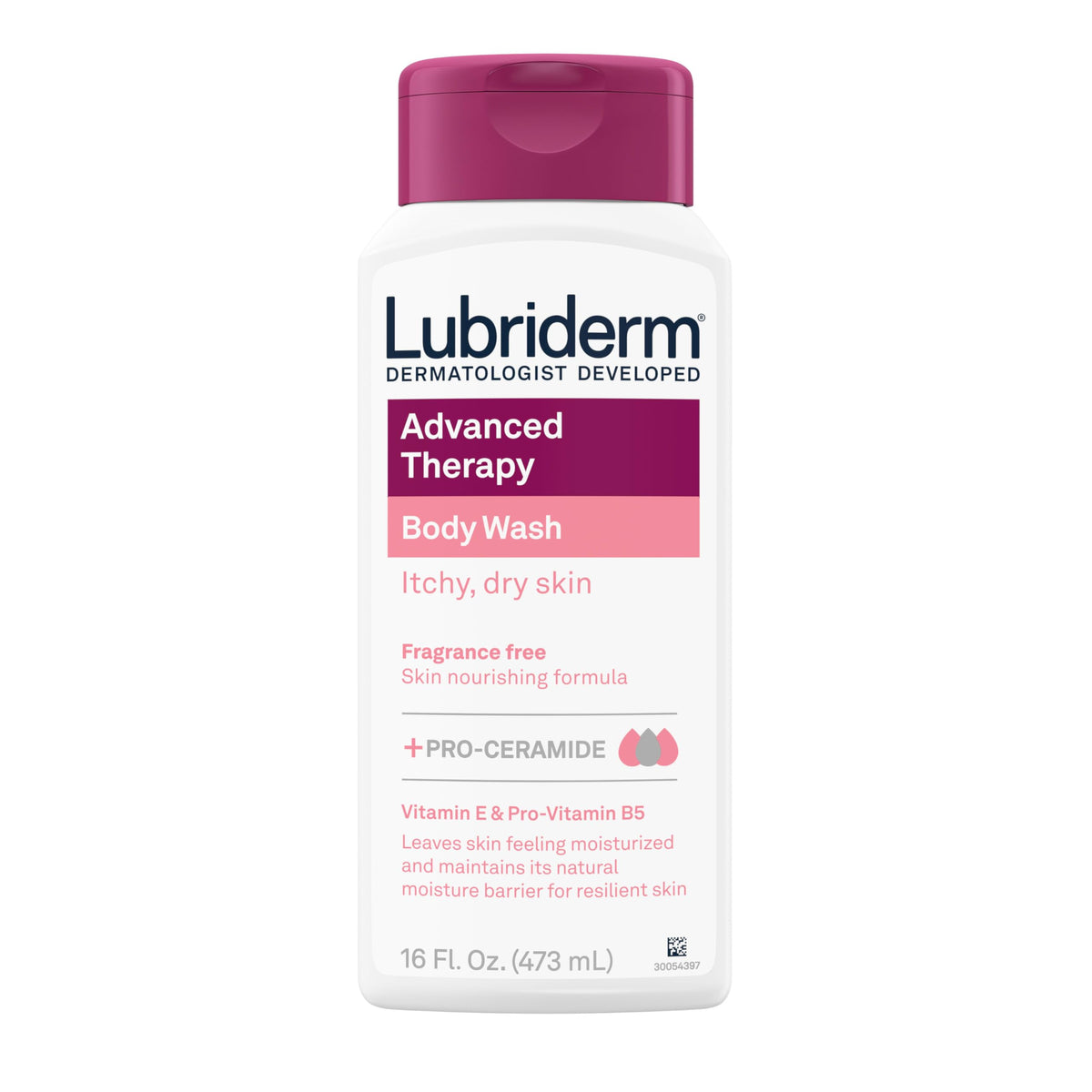Lubriderm Advanced Therapy Body Wash 16 fl. oz bottle front view