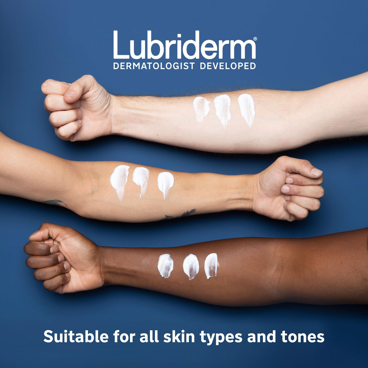 Lubriderm Daily Moisture Body Lotion application on skin