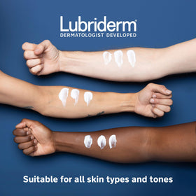 Lubriderm Daily Moisture Body Lotion application on skin