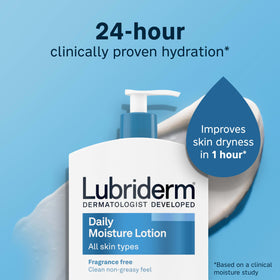 Lubriderm Daily Moisture Body Lotion back view with ingredient list