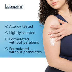 Lubriderm Daily Moisture Body Lotion texture on hand