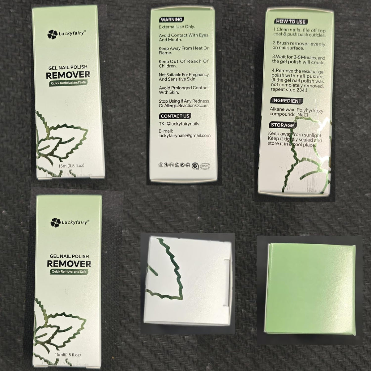 Luckyfairy Gel Nail Polish Remover Kit tools laid out on a table