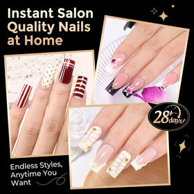 Luckyfairy Medium Square Nail Tips in bulk packaging