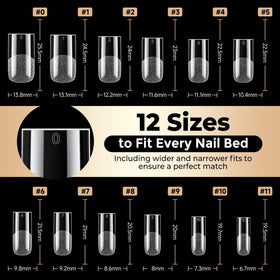 Luckyfairy Medium Square Nail Tips showing pre-etched design