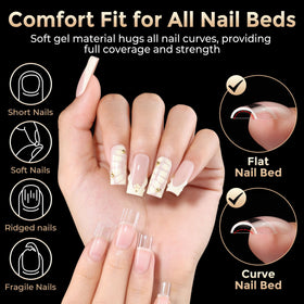 Luckyfairy Medium Square Nail Tips showing sharp square design