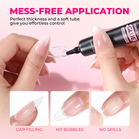 Luckyfairy Nail Glue for Press Ons showing precise application