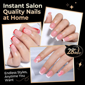 Luckyfairy Short Square Nail Tips displayed in various sizes
