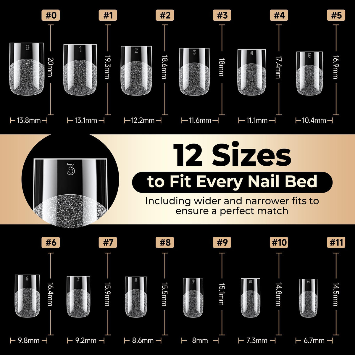 Luckyfairy Short Square Nail Tips ready for DIY manicure setup