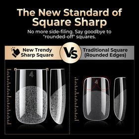 Luckyfairy Short Square Nail Tips showing pre-etched half matte finish