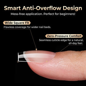 Luckyfairy Short Square Nail Tips with natural fit on nails