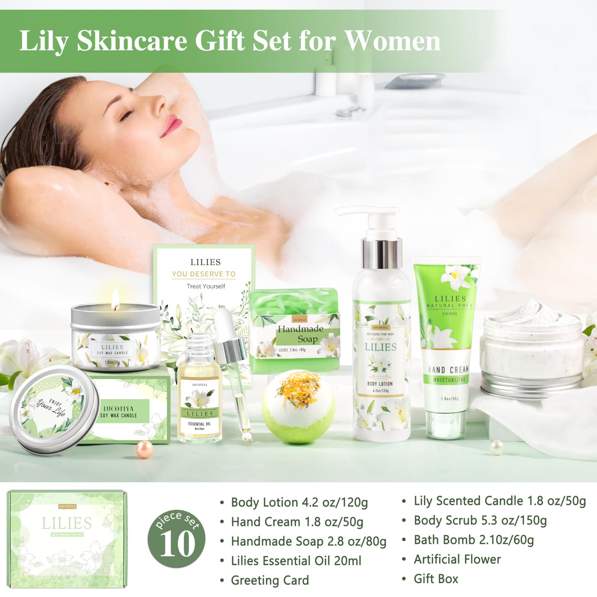 LUCOTIYA lily scented candle and artificial flower in the set