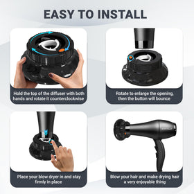 Ludvento Universal Hair Diffuser with bouncy curls on model