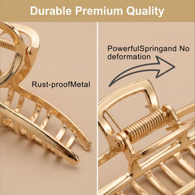 LUKACY 4 Inch Large Jaw Clip in elegant gold finish