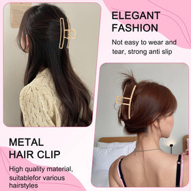LUKACY 6 Pack Gold Metal Hair Clips on a vanity