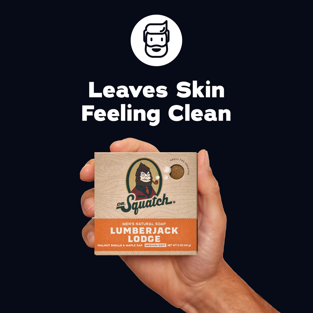 Lumberjack Lodge bar soap from Dr. Squatch with woodsy scent