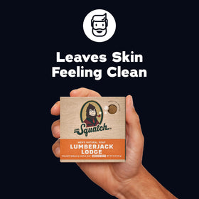 Lumberjack Lodge bar soap from Dr. Squatch with woodsy scent