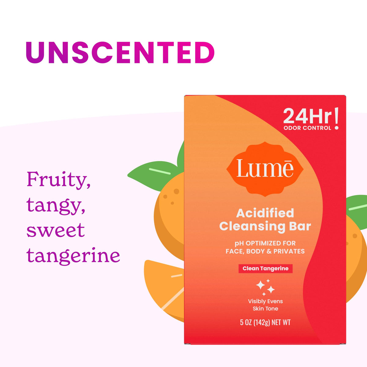 Lume Acidified Body Cleansing Bar Clean Tangerine close-up