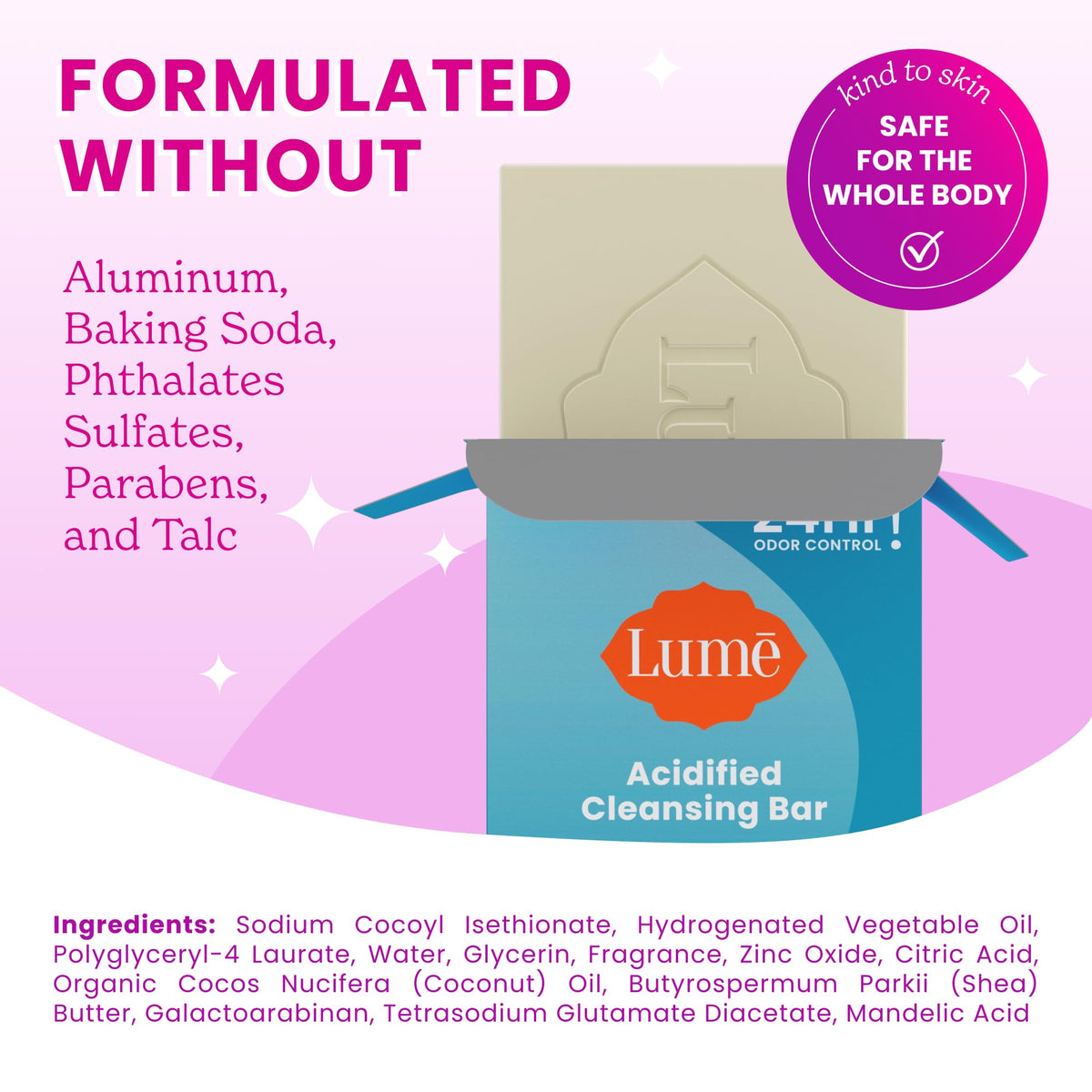 Lume Acidified Cleansing Bar creamy lather demonstration