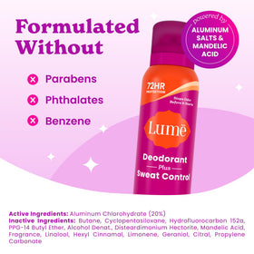 Lume Antiperspirant Spray Clean Tangerine bottle with cap