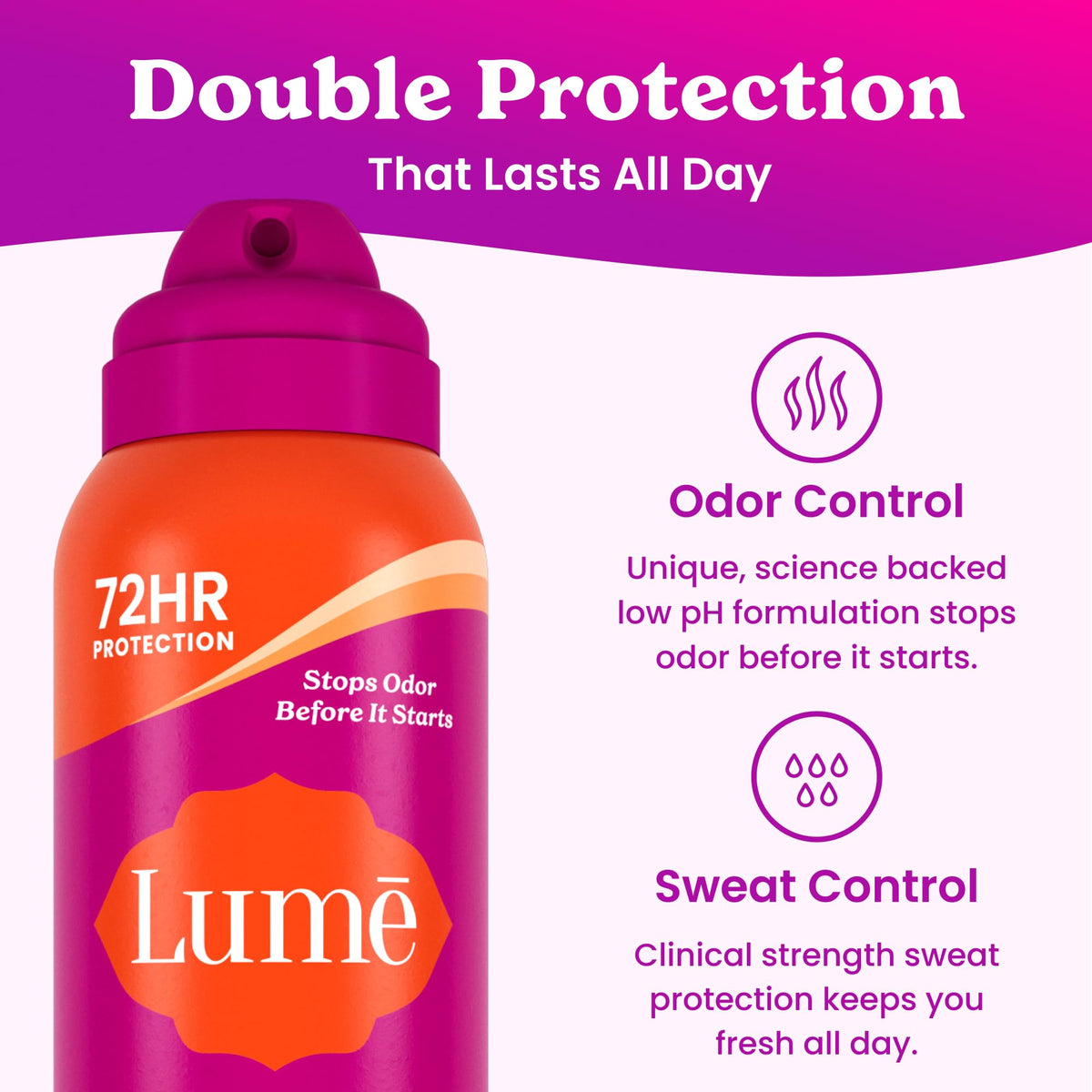 Lume Antiperspirant Spray Clean Tangerine side view