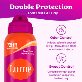 Lume Antiperspirant Spray Clean Tangerine side view