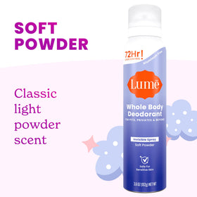 Lume deodorant bottle with clear spray feature