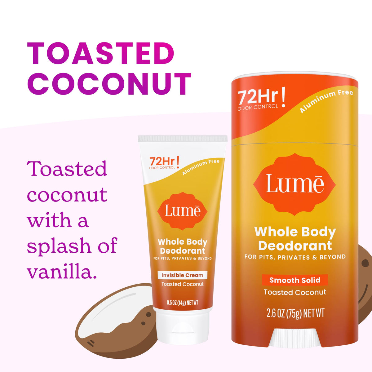 Lume deodorant cream and stick bundle packaging