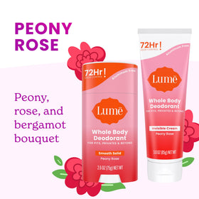 Lume deodorant cream application on skin