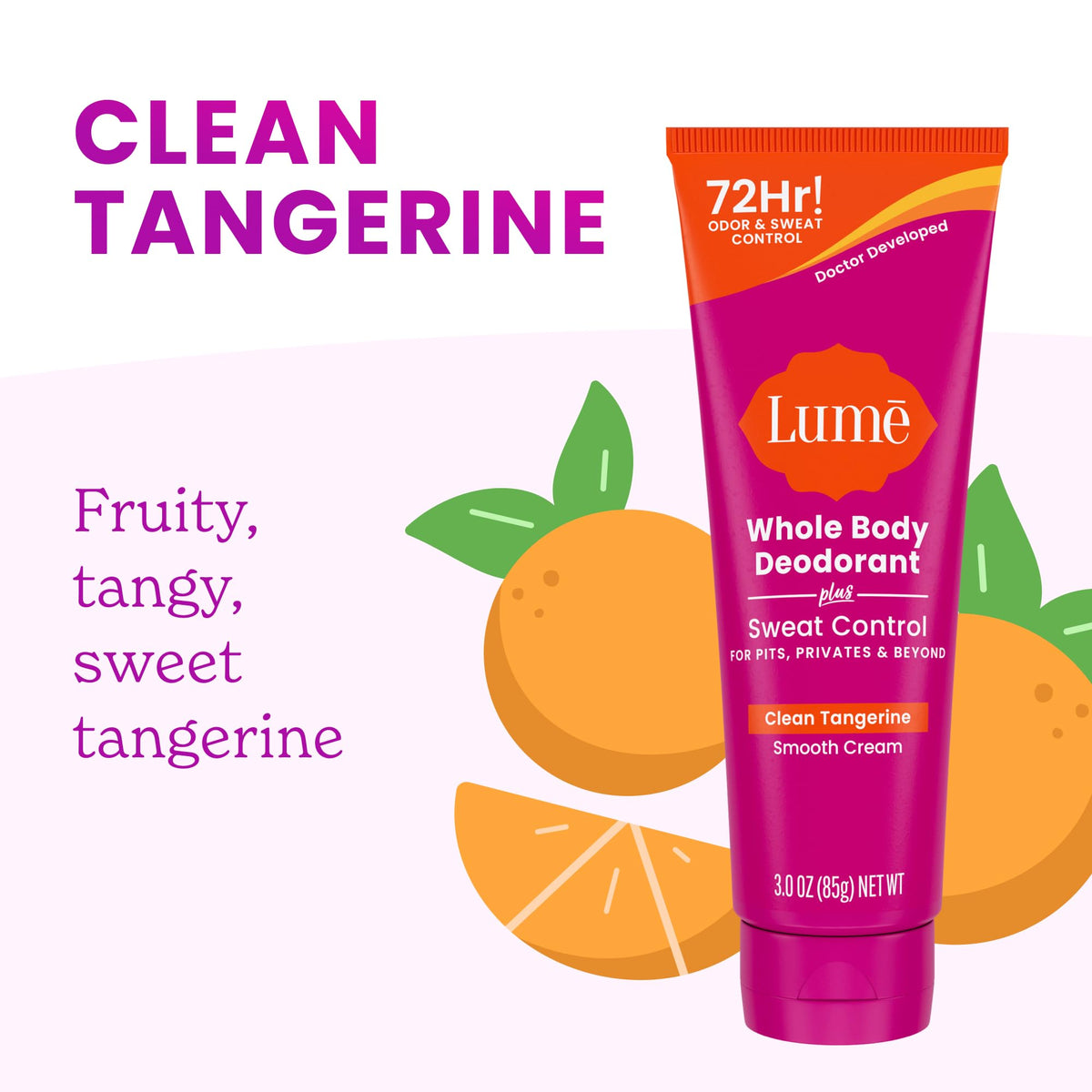 Lume deodorant cream being applied to underarms