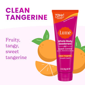 Lume deodorant cream being applied to underarms