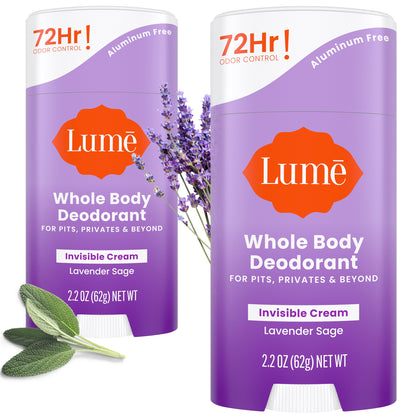 Lume Deodorant Cream Stick Lavender Sage front view