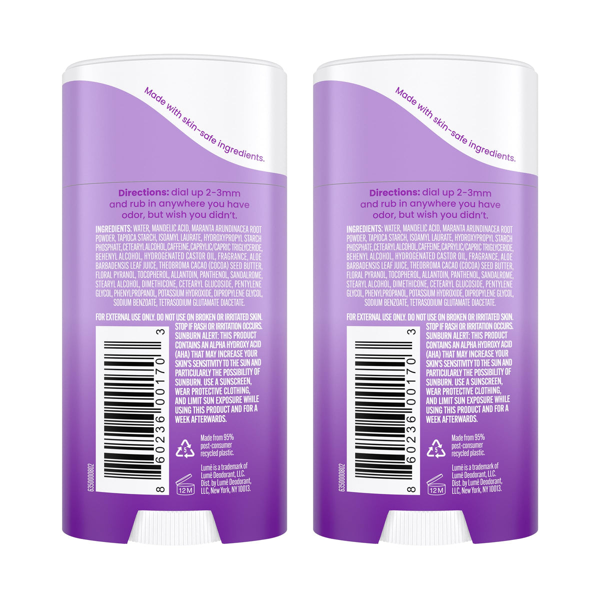 Lume Deodorant Cream Stick Lavender Sage side view