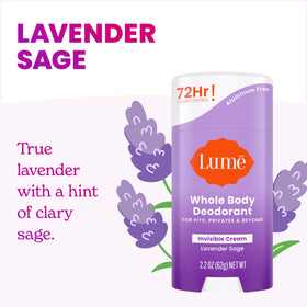 Lume Deodorant Cream Stick Lavender Sage texture close-up