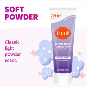 Lume deodorant cream texture on hand