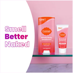Lume deodorant cream texture on hand