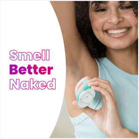 Lume deodorant Minted Cucumber lifestyle shot with spa elements