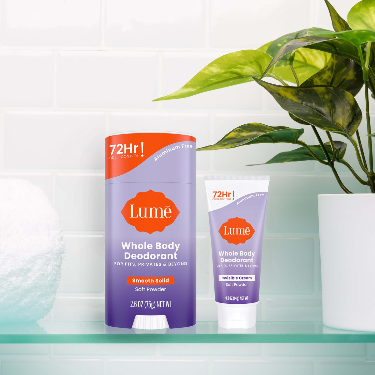 Lume deodorant stick application demonstration