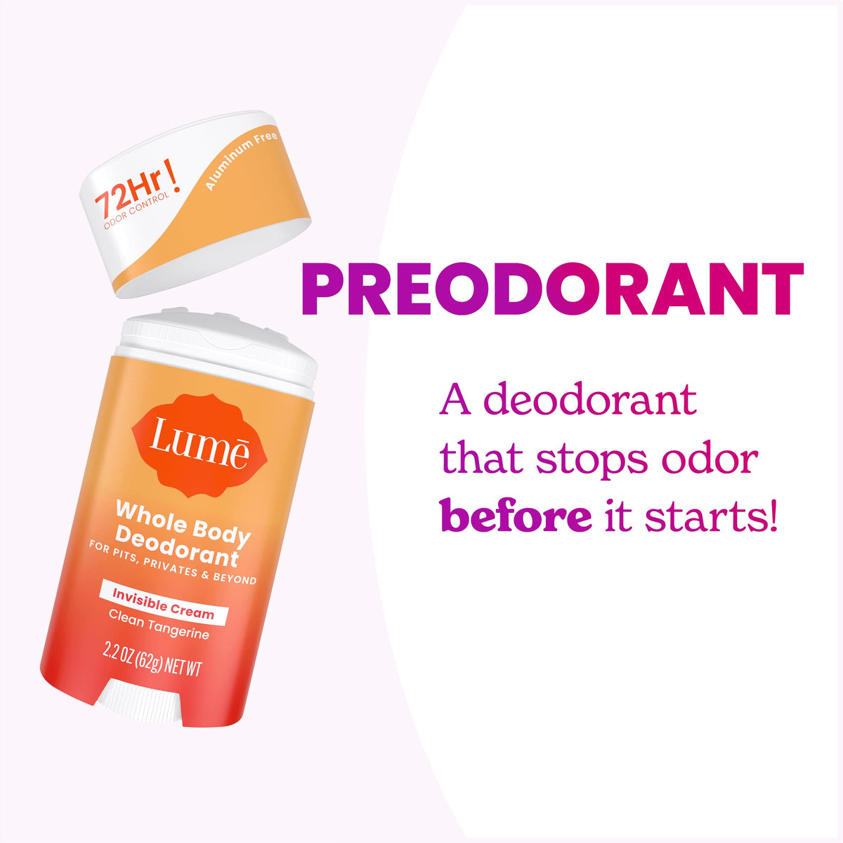 Lume deodorant stick in lifestyle setting