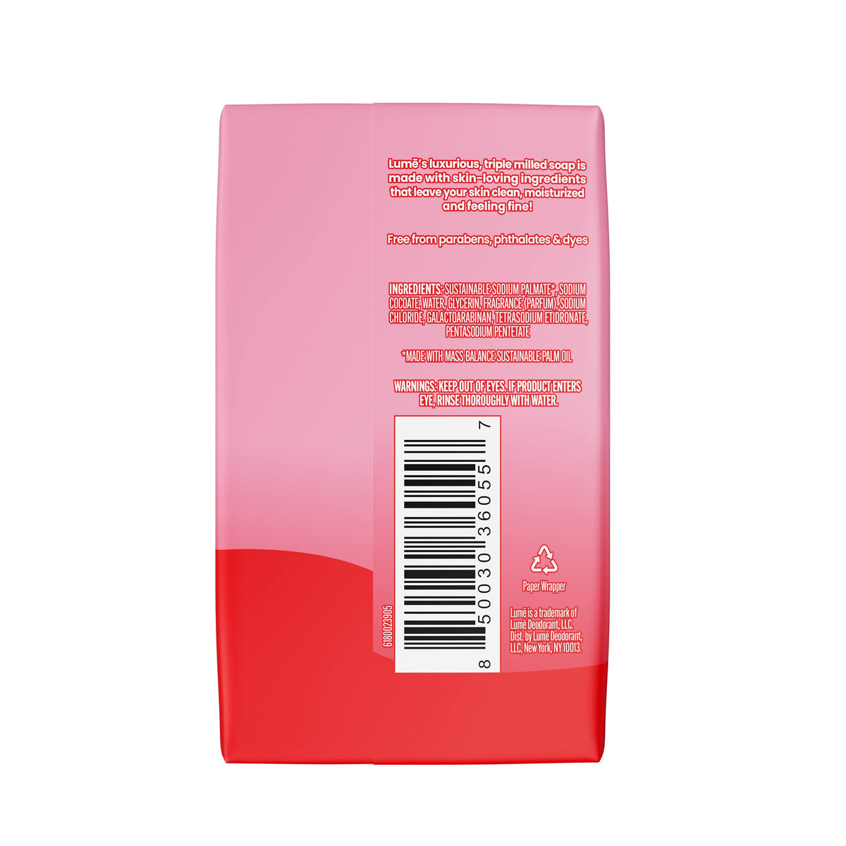 Lume soap packaging showing Peony Rose scent