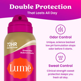 Lume Sweat Control Deodorant Spray Vanilla Bliss side view