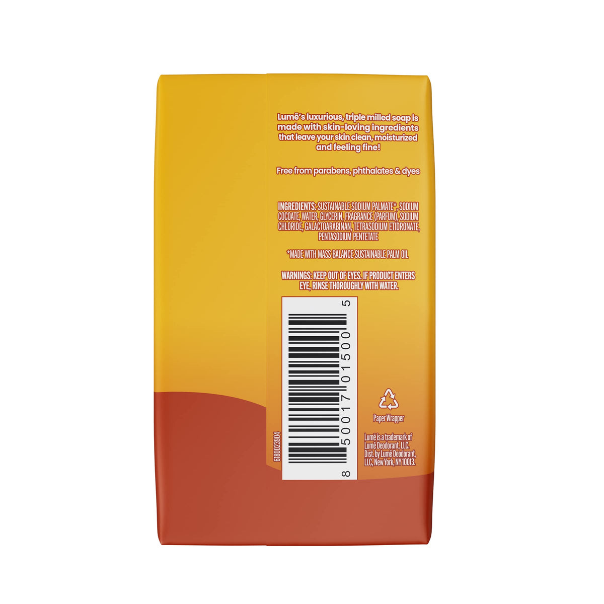 Lume Toasted Coconut Bar Soap side view