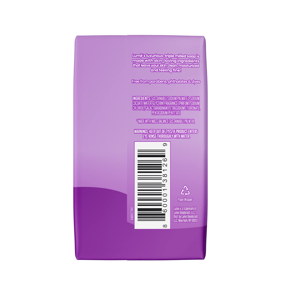 Lume Triple Milled Bar Soap Lavender Sage packaging
