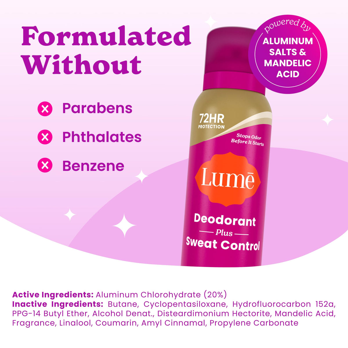 Lume Vanilla Bliss deodorant spray nozzle close-up