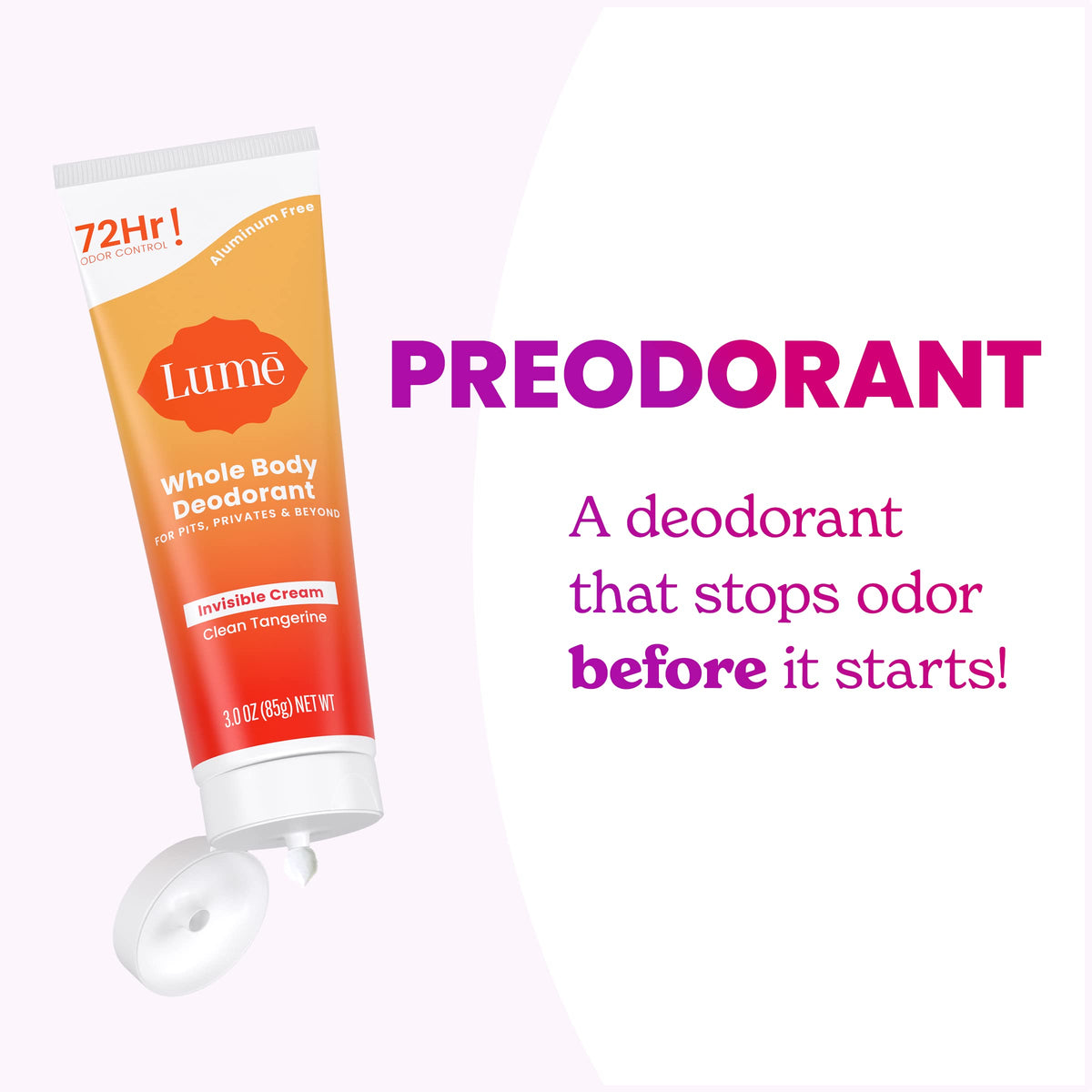 Lume Whole Body Deodorant being applied to skin