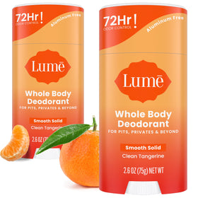 Lume Whole Body Deodorant Clean Tangerine 2.6 oz stick front view