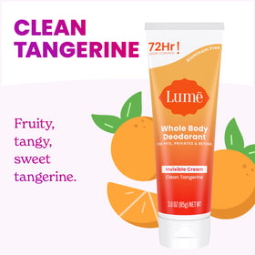 Lume Whole Body Deodorant Clean Tangerine cream texture close-up