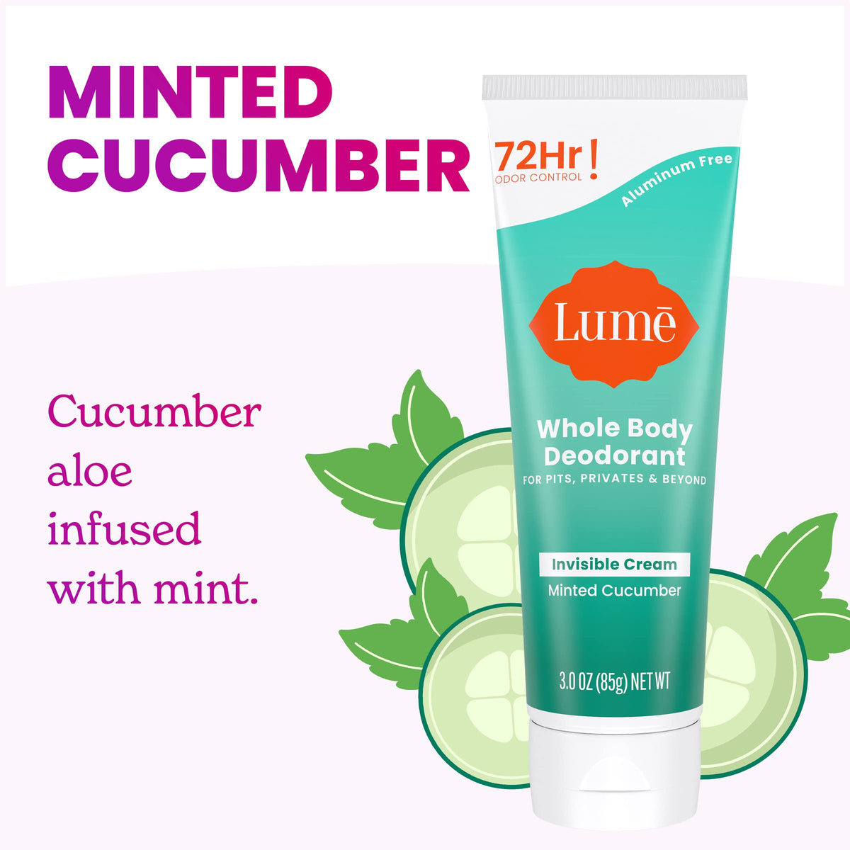 Lume Whole Body Deodorant Cream application on skin