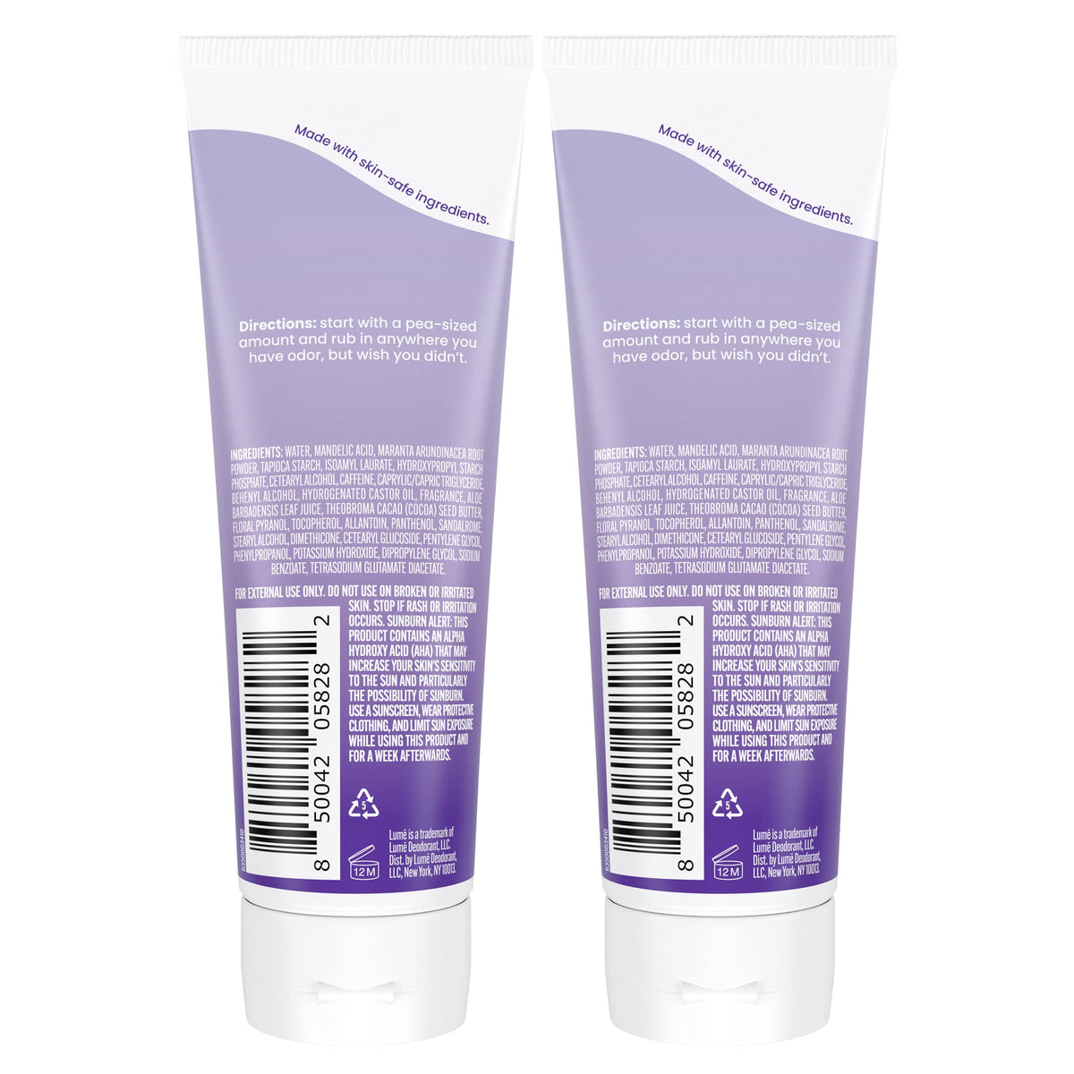 Lume Whole Body Deodorant Cream applicator close-up